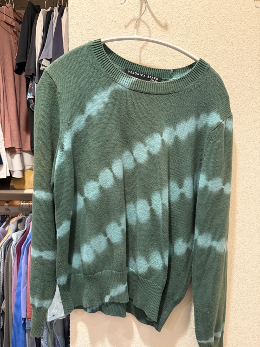 Veronica Beard green and blue Tie-Dye Crewneck Sweater size Small